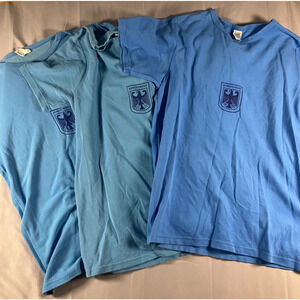 Lot of 3 German Army Bundeswehr T Shirts Blue Men’s Large Military Issue